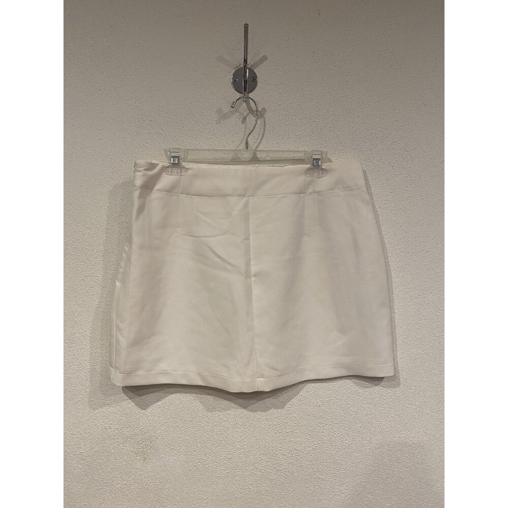 Abercrombie & Fitch Skirt Womens Large White Twill Mini Pockets Casual Chic